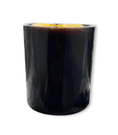 Black Glass & Yellow Candle