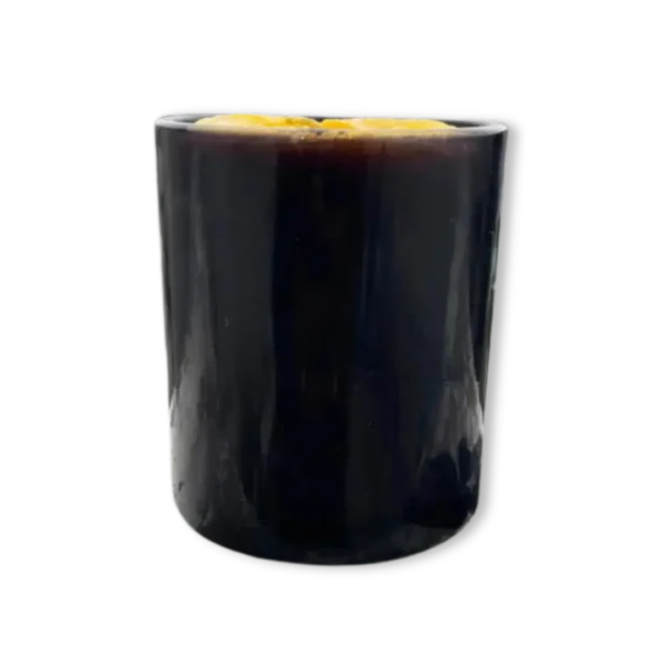 Black Glass & Yellow Candle